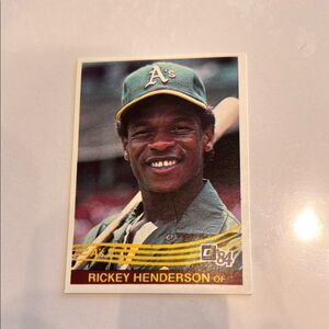 Vintage Baseball Card of Ricky Henderson by DONRUSS 1984 mint